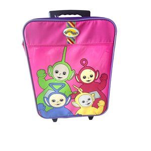 Teletubby Pink Glitter rolling Suitcase Travel Luggage Tote